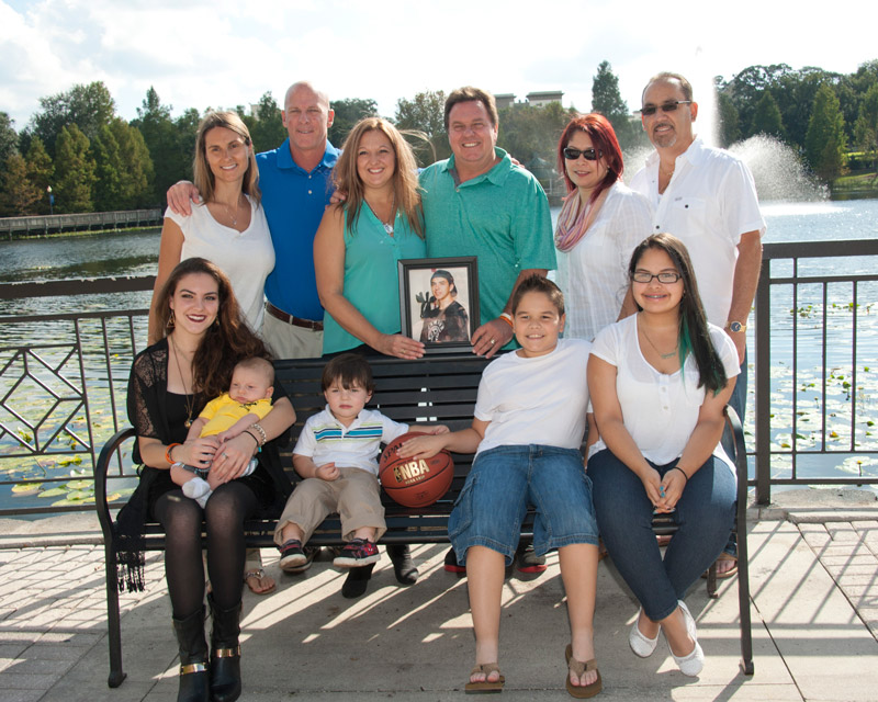 Photo with Angel Velez (Michael's liver recipient), Richard Currier (Michael's kidney recipient), and their families